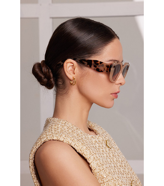 Дамски слънчеви очила в цвят шампанско и черно ELEGANZA снимка