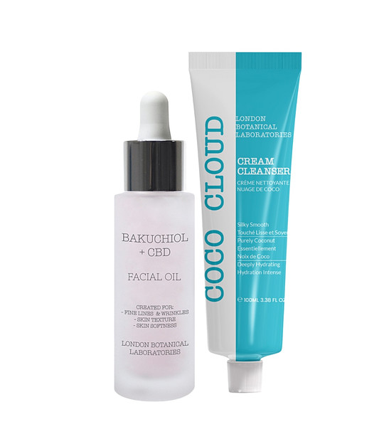 Комплект от почистващ крем и серум за лице снимка