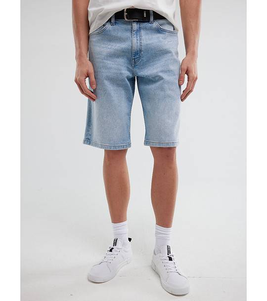 Светлосини мъжки памучни къси дънки Aleksy снимка