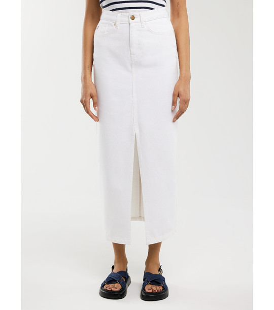 Бяла памучна дънкова пола TORI снимка