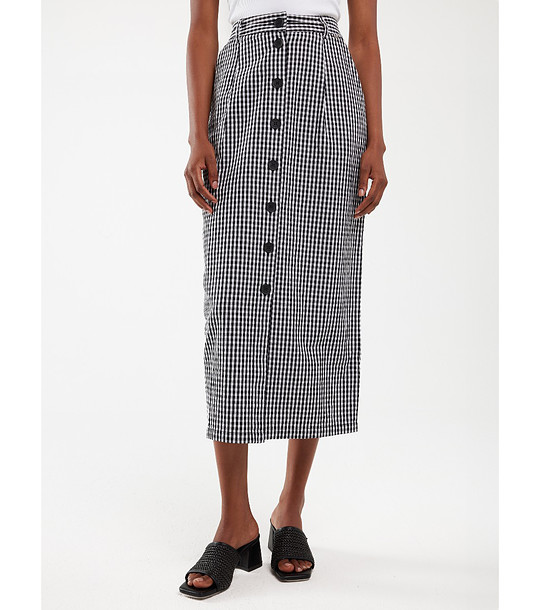 Памучна карирана пола в черно и бяло POLLI снимка