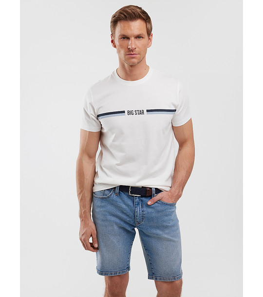 Памучна мъжка тениска в бяло Lexor снимка