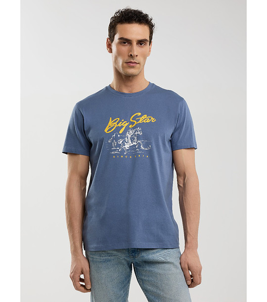 Синя памучна мъжка тениска Stelianer снимка