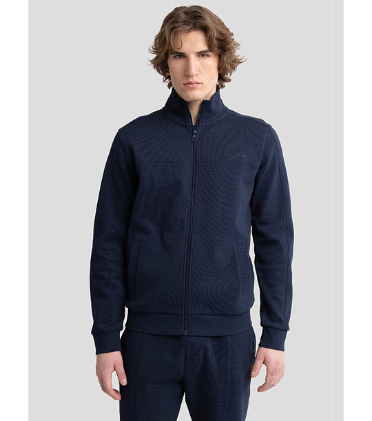 Тъмносиньо памучно мъжко спортно горнище WLADOR снимка