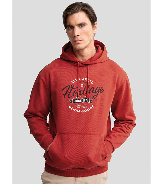 Червен памучен мъжки суитшърт Herity снимка