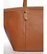 Дамска кожена чанта в цвят коняк Caryn-3 снимка