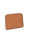 Дамски портфейл в цвят коняк от естествена кожа Alenia-3 снимка