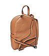 Дамска раница от естествена кожа в цвят камел Elsie-2 снимка