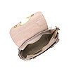 Дамска кожена чанта в цвят пудра със златист детайл Ardelia-4 снимка