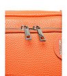 Оранжева дамска чанта от естествена кожа Saruni-3 снимка