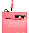 Дамска чанта в цвят корал от естествена кожа Zia-3 снимка