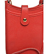 Червена дамска кожена чанта за телефон Sanira-3 снимка