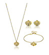 Златист комплект от колие, гривна и обеци CoralCove-1 снимка