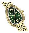 Дамски часовник в златисто и зелено с камъчета Vintage-1 снимка