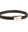 Мъжки комплект от часовник и гривна в тъмнокафяво Avenches-3 снимка