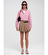 Розова памучна дамска риза ZOLA -1 снимка