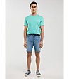 Мъжка тениска в цвят мента с памук Brunomi-2 снимка