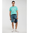 Памучна мъжка тениска в цвят мента Bester-1 снимка