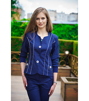 Дамско сако в синьо с памук снимка