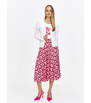 Бяла дамска жилетка с ажурни кантове снимка