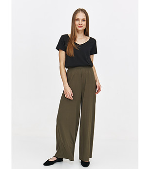 Памучна дамска черна тениска снимка