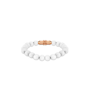 Бяла дамска гривна със златиста закопчалка снимка