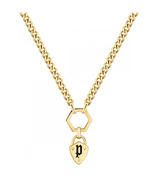 Дамско златисто колие с висулка снимка