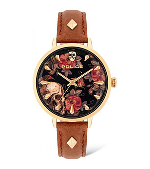 Дамски часовник в златисто с ефектен циферблат снимка