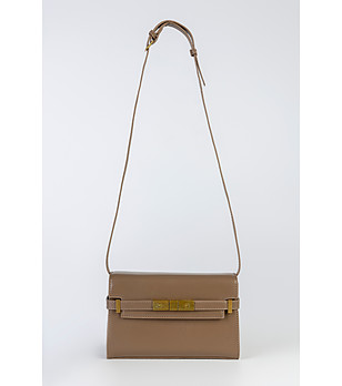 Дамска чанта за рамо в цвят таупе Liza снимка