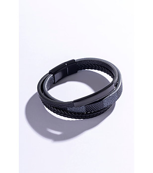 Unisex гривна в черно и синьо снимка