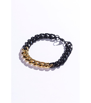 Unisex гривна в черно и златисто снимка