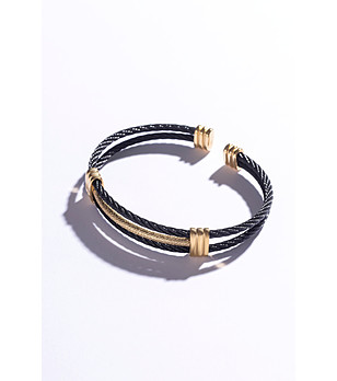 Дамска гривна в черно и златисто снимка