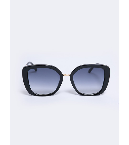 Дамски слънчеви очила с черна рамка и златисти дръжки Klori снимка