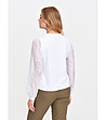 Дамска блуза в бяло с ефектни ръкави-1 снимка