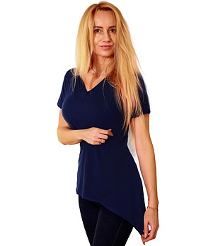 Тъмносиня асиметрична туника Аria  снимка