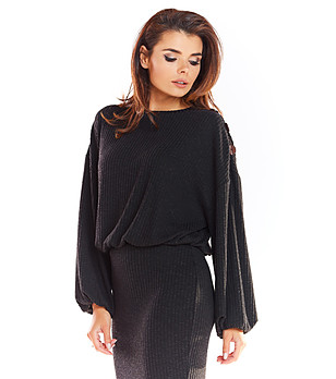 Черен пуловер Ewa снимка