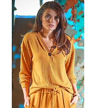 Дамска блуза в цвят камел Lili снимка