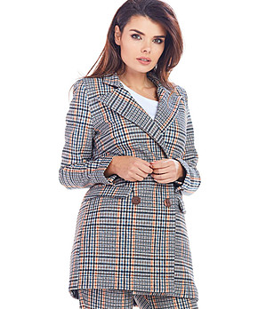 Дамско сако в тъмносиньо на каре Amanda снимка