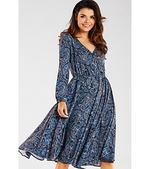 Синя роля с пейсли принт Veronique снимка