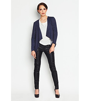 Тъмносиня асиметрична жилетка Lina снимка