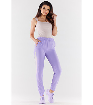 Спортно долнище във виолетово и бежово Ines снимка