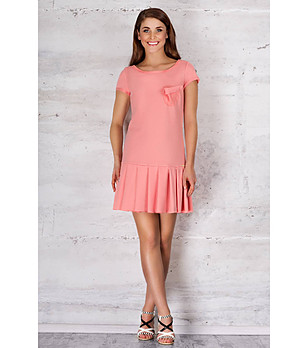 Памучна рокля в розов нюанс снимка