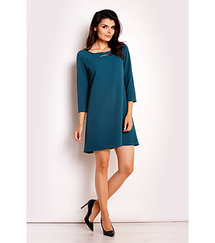 Рокля в цвят петрол снимка