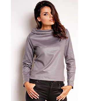 Сива дамска блуза Tania снимка