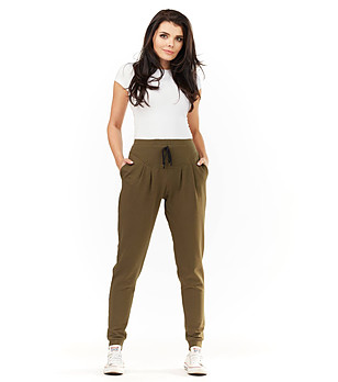 Дамски панталон в цвят каки Selesta снимка