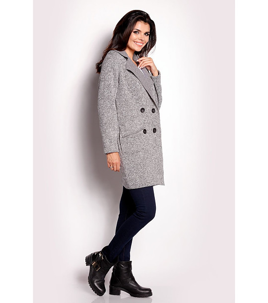 Сиво дамско палто Doris снимка