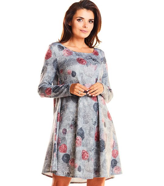 Сива рокля с принт Franny снимка