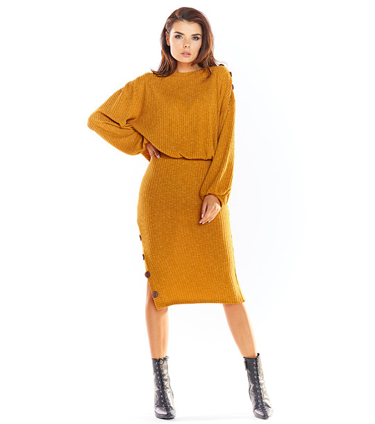 Пола в цвят камел от фино плетиво Gretchen снимка