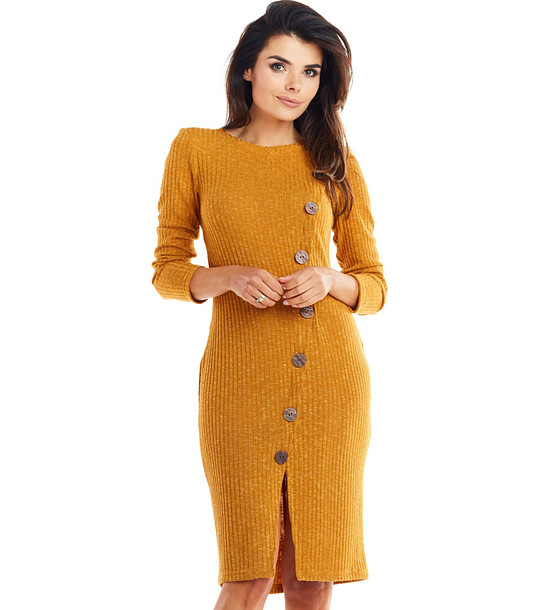 Рокля в цвят камел Mirna снимка