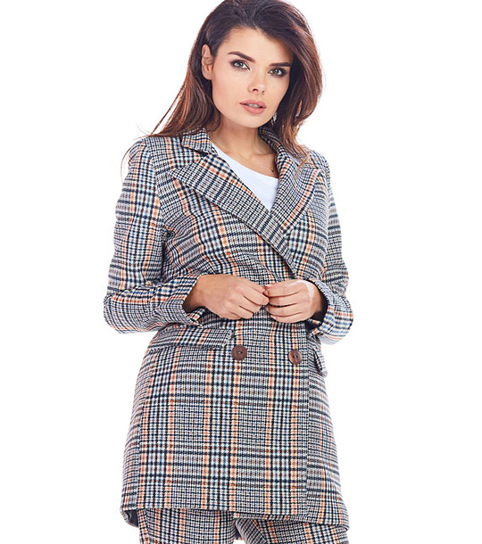 Дамско сако в тъмносиньо на каре Amanda снимка